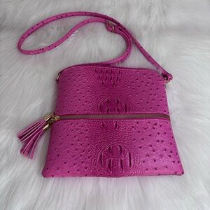 Stylish Hot Pink Crossbody Bag with Tassel